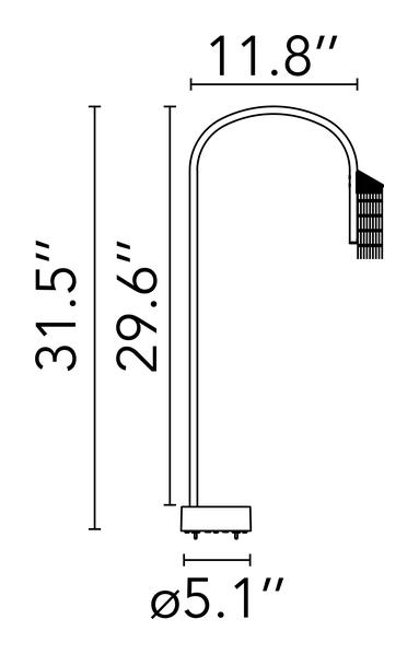 Caule Bollard Nest Light by Flos, size drawing: Caule Bollard Nest 1