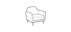 Ellie Armchair by Ditre Italia, size drawing