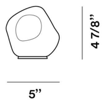 Hoba Table Lamp by Foscarini, size drawing: Hoba Piccola