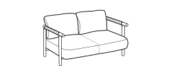 Nathy Outdoor Sofa by Ditre Italia, size drawing