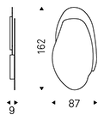Akumal Wall Mirror by Cattelan Italia, size drawing