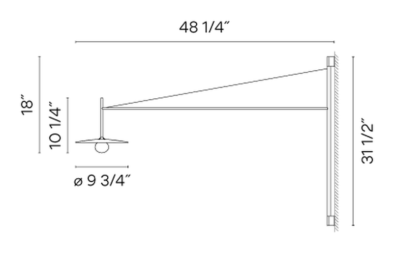 Tempo Lighting Collection by Vibia, size drawing: Model 5757