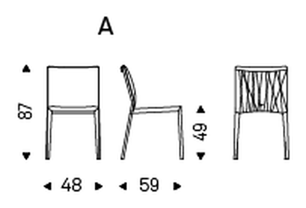 Italia Couture Dining Chair by Cattelan Italia, size drawing 1