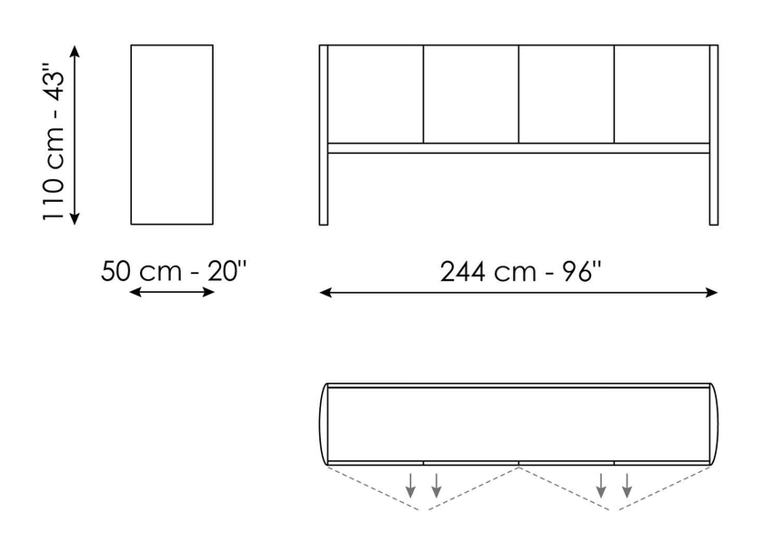 Alicanto Sideboard by Bonaldo, size drawing: Alicanto midi