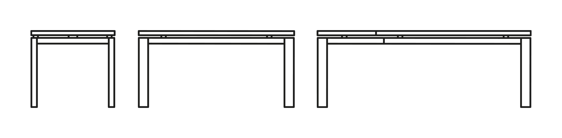 Sigma Dining Table by Connubia, size drawing