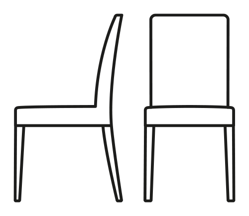 Copenhagen Chair by Connubia, size drawing