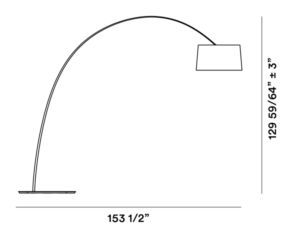 Twice As Twiggy Floor Lamp by Foscarini, size drawing