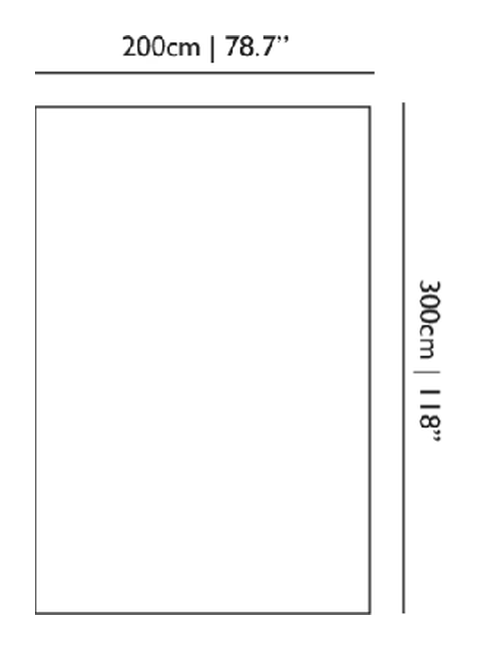 Dibble Dabble Carpet by Moooi, size drawing: Rectangular 200x300
