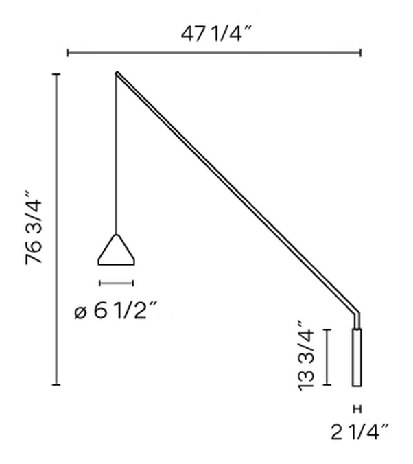 North Lighting Collection by Vibia, size drawing: Model 5632