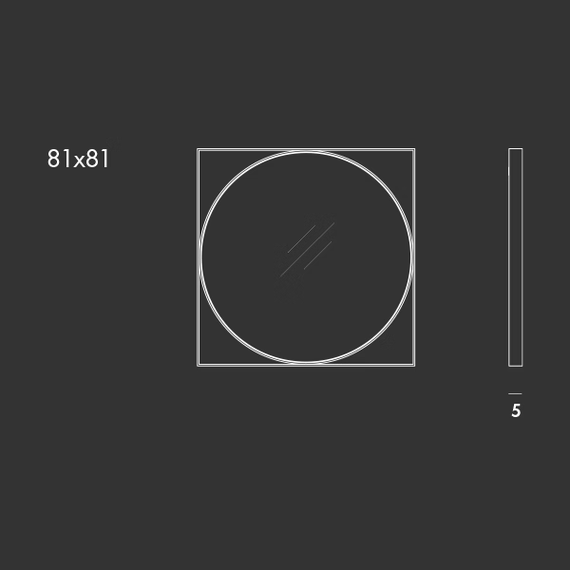 Visual Geometric Mirror by Sovet, size drawing