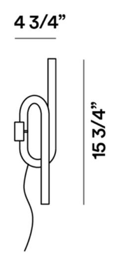 Tobia Wall Lamp by Foscarini, size drawing