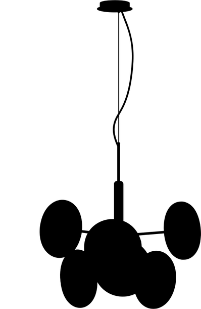 Spark Ceiling Lamp by Bontempi, size drawing: 56.31