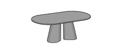 Pillar Outdoor Dining Table by Ditre Italia, size drawing: Dark table 200 top in HPL