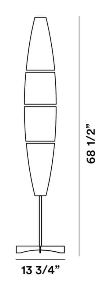 Havana Floor Lamp by Foscarini, size drawing