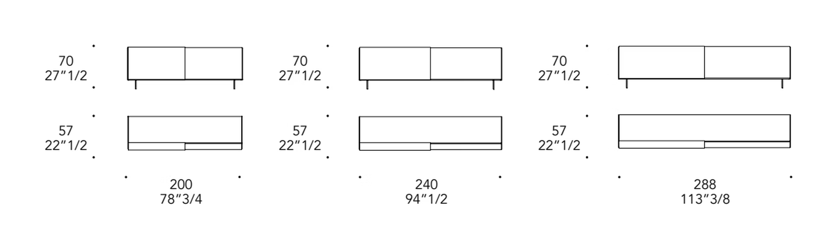 Mirage Buffet Sideboard by Reflex, size drawing 1