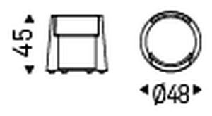 Nigel Nightstand by Cattelan Italia, size drawing