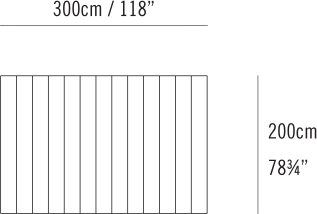 Hi-Lo Rug by Bensen, size drawing: Hi-Lo Rug 300x200