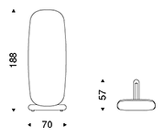 Pierre Valet Mirror by Cattelan Italia, size drawing
