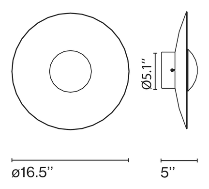 Ginger Ceiling Lamp Outdoor by Marset, size drawing: Ginger 42