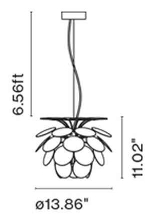Discocó Pendant Lamp by Marset, size drawing: Discocó 35