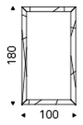 Taxedo Mirror by Cattelan Italia, size drawing 3