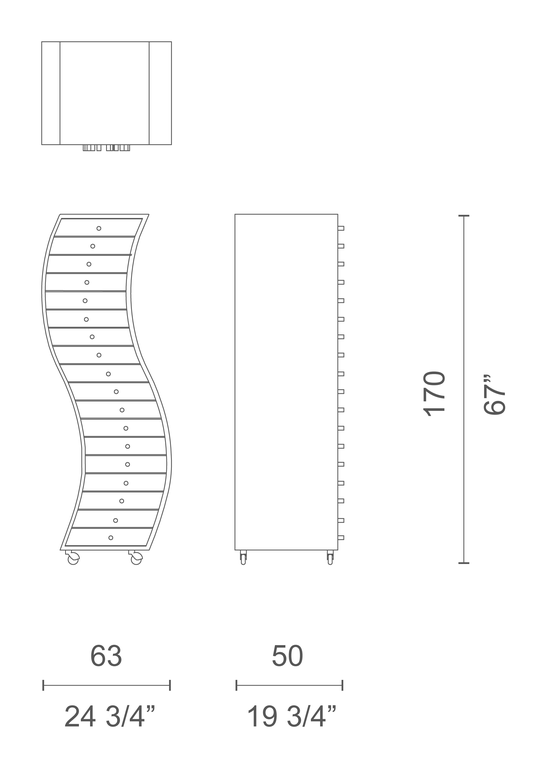 Progetti Compiuti Cabinet by Cappellini, size drawing: PC_3