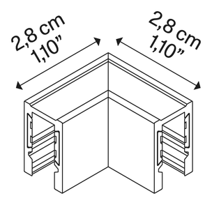 DoubleZero7 Surface Lighting System by Lodes, size drawing: Flat Corner