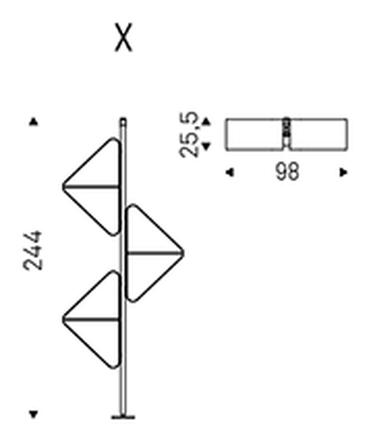 Spinnaker Bookcase by Cattelan Italia, size drawing 1