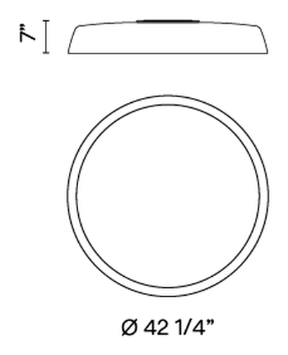 Bigger Ceiling and Pendant Lamps by Vibia, size drawing: Model 3915