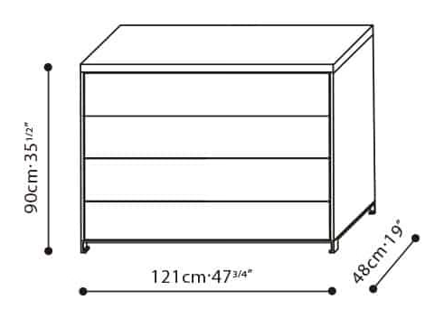 Max Media Cabinet by Camerich, size drawing: C0416015