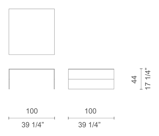 Smoke Side Table by Cappellini, size drawing: SM_1