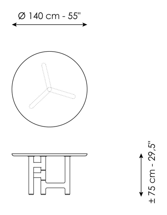 Pivot Dining Table by Bonaldo, size drawing 7