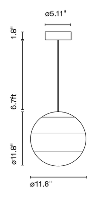 Dipping Light Pendant Lamp by Marset, size drawing: Dipping Light 30