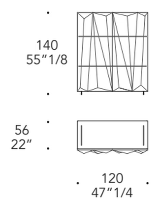 Quartz Madia Sideboard by Reflex, size drawing