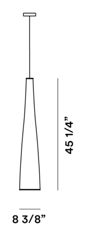 Tite 1 Pendant Lamp by Foscarini, size drawing