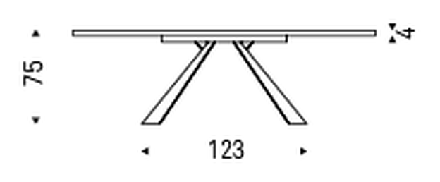 Eliot Wood Dining Table by Cattelan Italia, size drawing 1