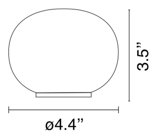 Glo-Ball Table Lamp by Flos, size drawing: Mini Glo-Ball Table