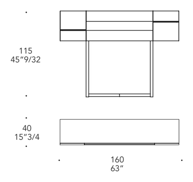 Musa Buffet Alto Sideboard by Reflex, size drawing