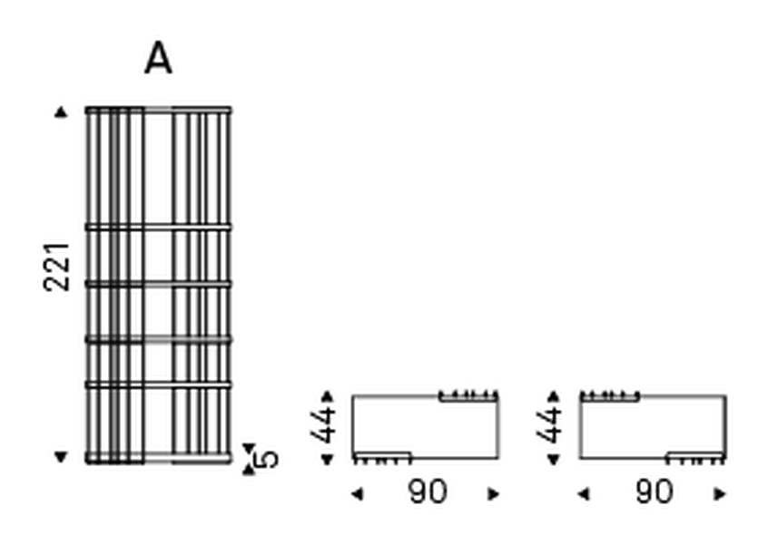 Arsenal Modular Bookcase by Cattelan Italia, size drawing 1