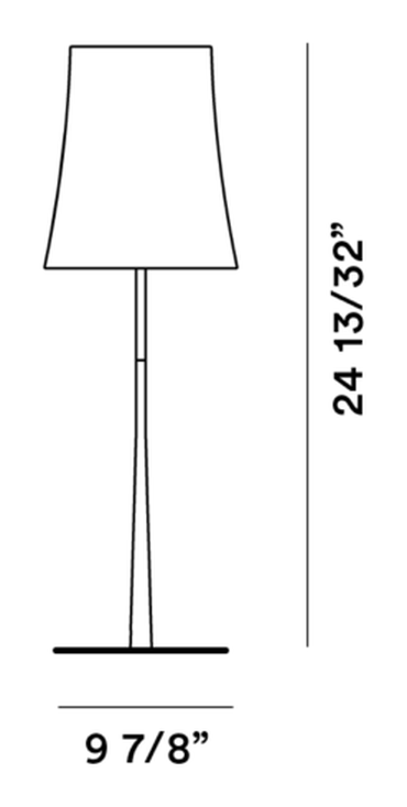 Birdie Easy Table Lamp by Foscarini, size drawing: Birdie Easy Grande
