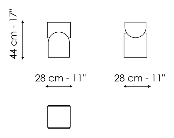 Vague Magazine Rack by Bonaldo, size drawing: Vague low