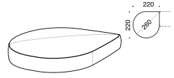 Isla Sofa by Ditre Italia, size drawing: Maxi chaise longue base