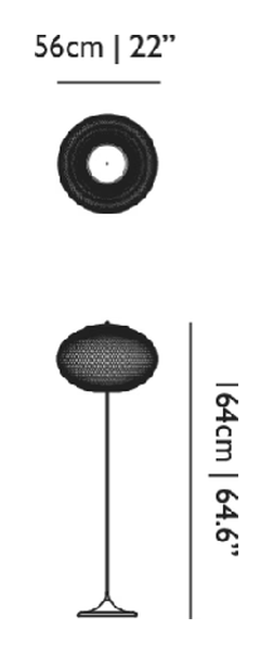 NR2 Floor Lamp by Moooi, size drawing