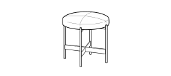 Erys Coffee Table by Ditre Italia, size drawing: Footstool rounded Erys