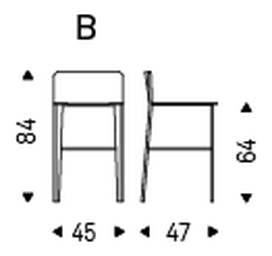 Cliff Stool by Cattelan Italia, size drawing 2