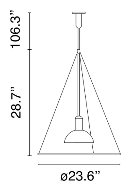 Frisbi Pendant Lamp by Flos, size drawing 2