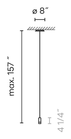 Wireflow Free Pendant Lamp by Vibia, size drawing: Model 0345