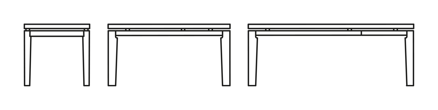 Lord Dining Table by Connubia, size drawing
