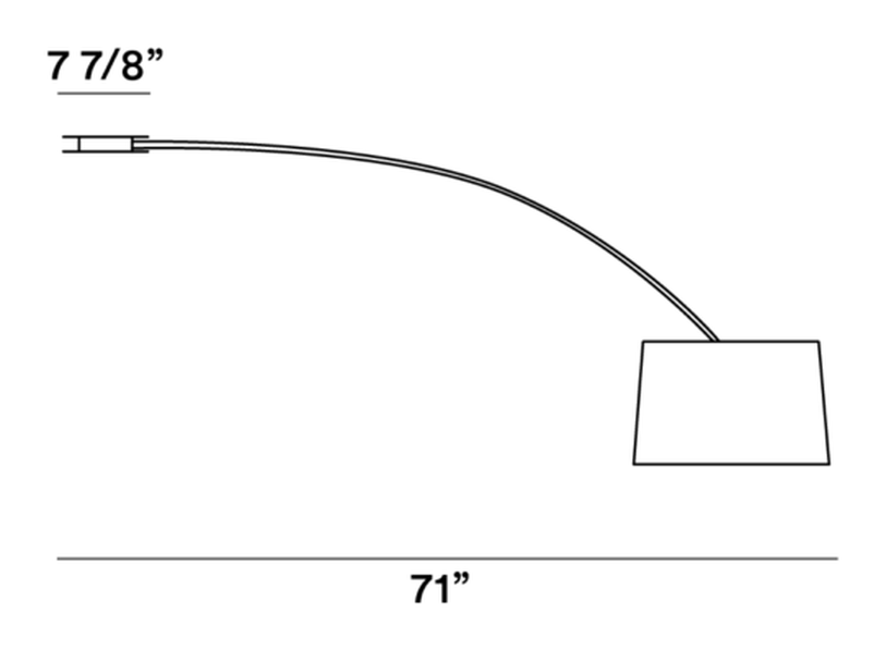 Twiggy Ceiling Lamp by Foscarini, size drawing