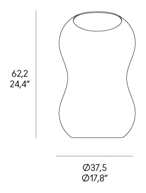 Korzina Wastebasket by Casamania, size drawing